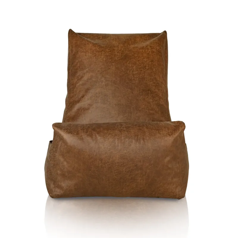 Fauteuil Pouf Relax XXL pour adultes Disinto - Cuir Naturel Premium – vue 2