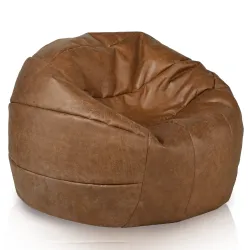 Marron Fauteuil Poire Pouf De Football - Cuir Naturel Premium