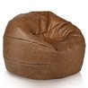 Marron Pouf De Football Premium Naturel Cuir