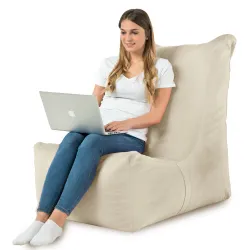 Fauteuil en velours Distinto, idéal pour les jeux et les espaces de détente