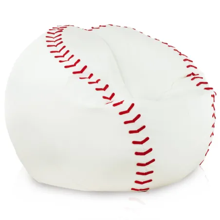 Pouf XL Base-ball en simili cuir pour un siège élégant