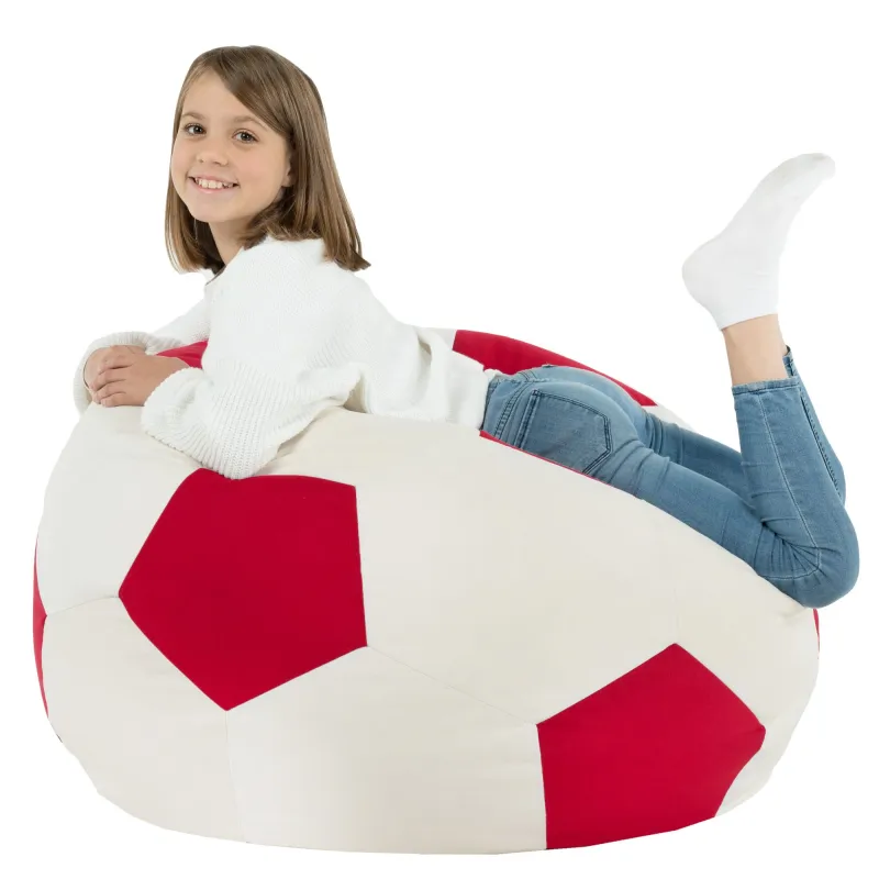 Pouf Fauteuil Ballon de Football XL  pour enfants - Velours Soft – vue 6