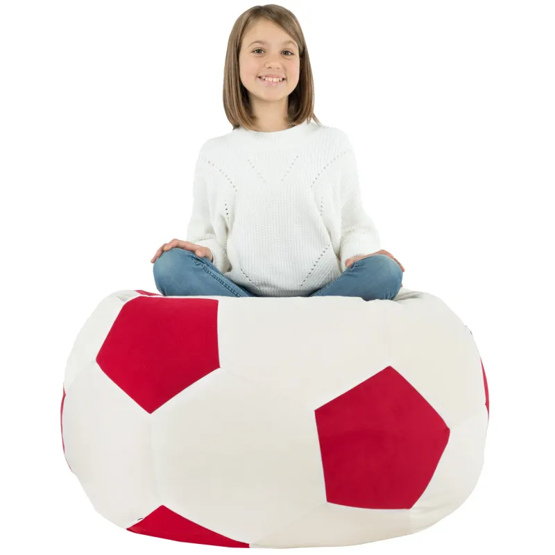 Pouf Fauteuil Ballon de Football XL  pour enfants - Velours Soft – vue 8