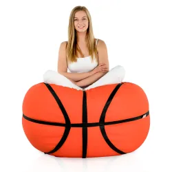 Idéal pour la chambre des enfants, ce pouf orange apporte confort et amusement