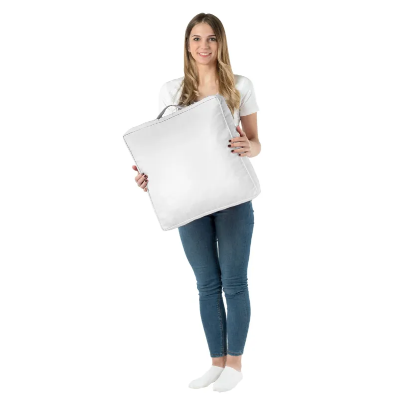 Coussin carré blanc élégant pour l'extérieur, améliore l'esthétique du jardin