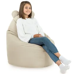 Chic pouf poire pour enfants, en velours teddy doux