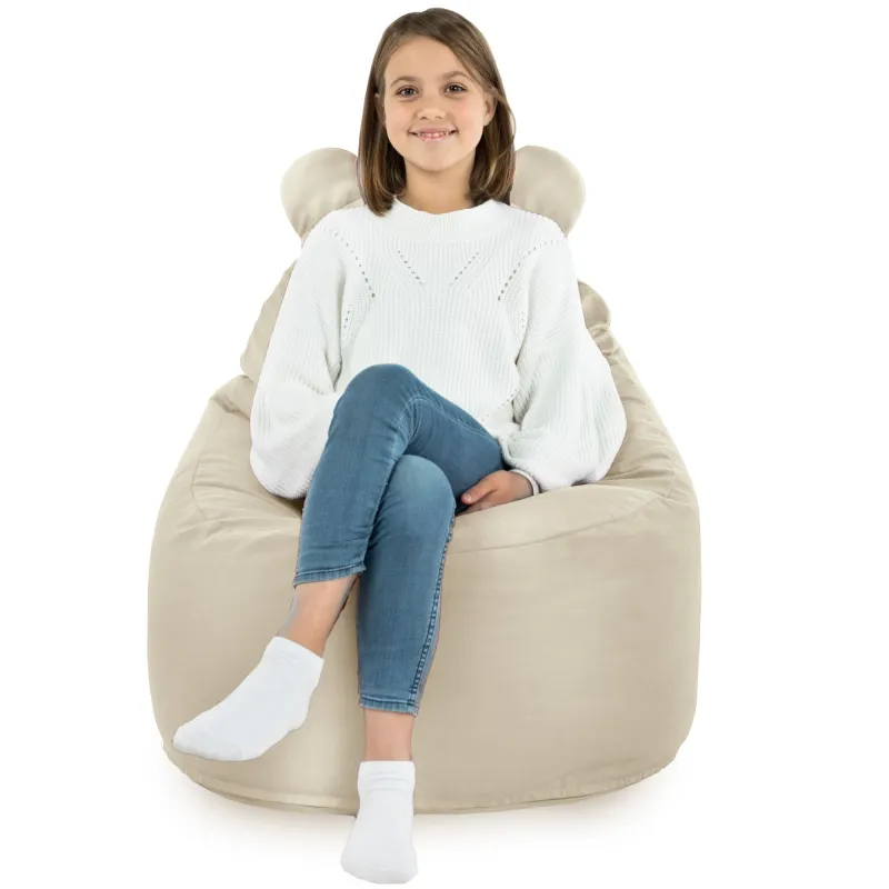Pouf poire doux en velours teddy pour des espaces confortables pour enfants