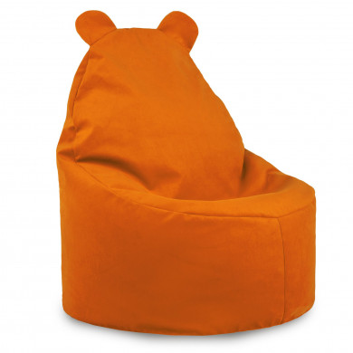 Orange Pouf Poire Fauteuil Teddy velours