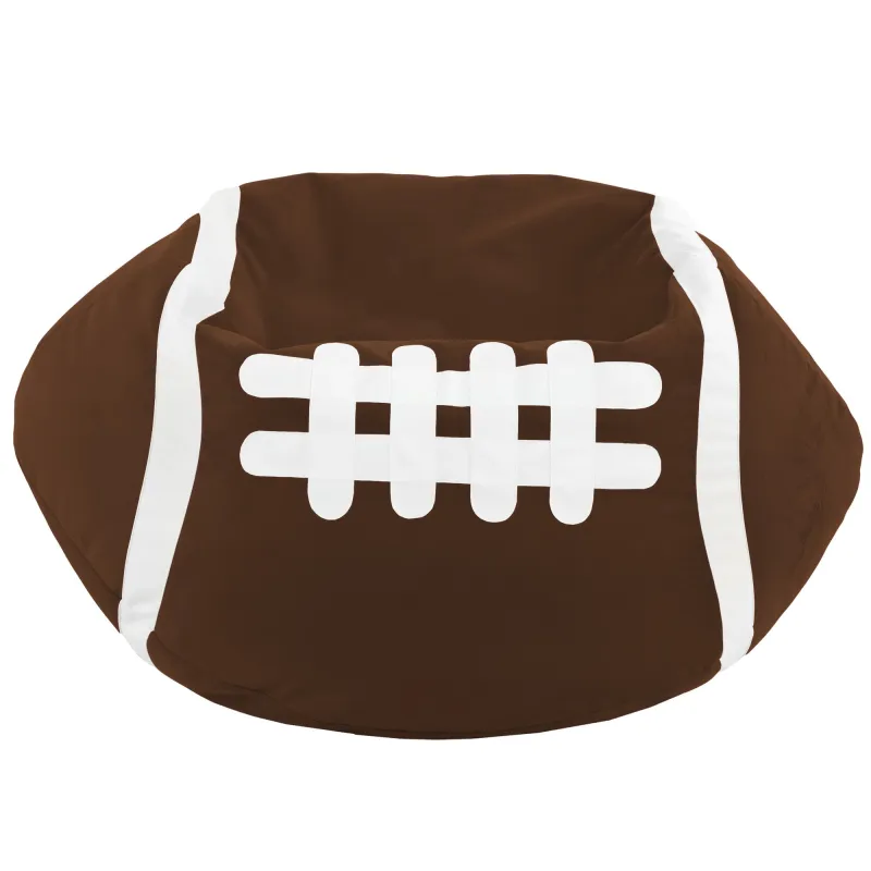 Pouf Fauteuil Marron Rugby - Velours Soft – vue 2