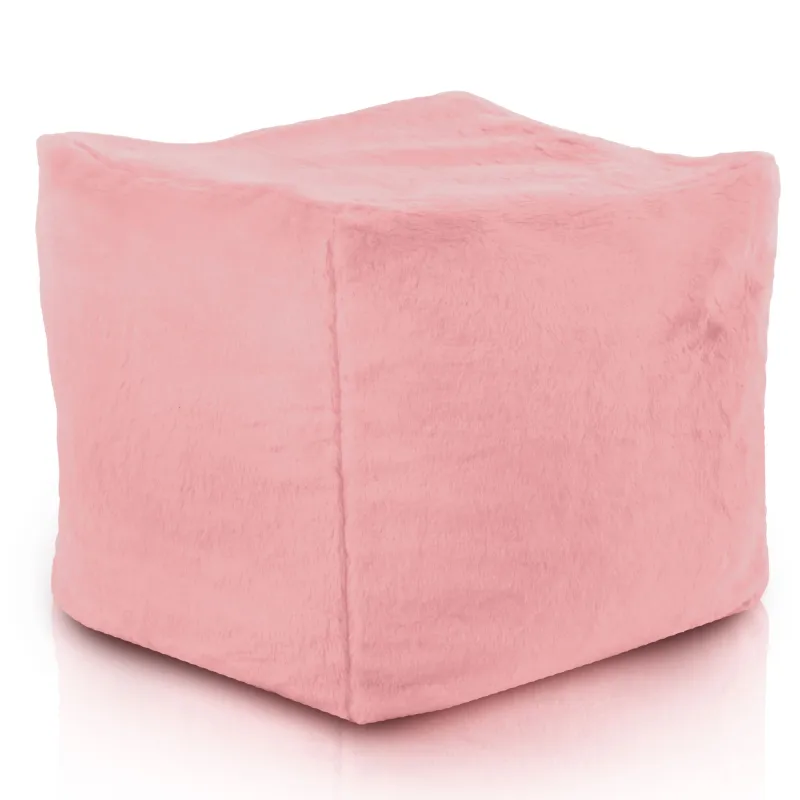 Pouf Cube Carré - Fausse Fourrure Yeti