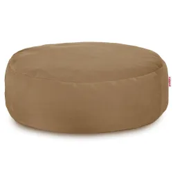 Pouf Repose-pieds Rond - Velours Soft