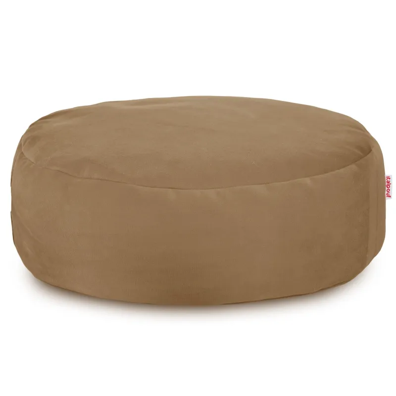 Pouf Repose-pieds Rond - Velours Soft
