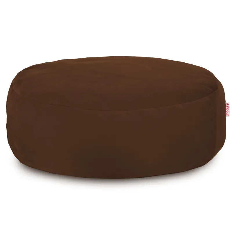 Pouf Repose-pieds Rond - Velours Soft