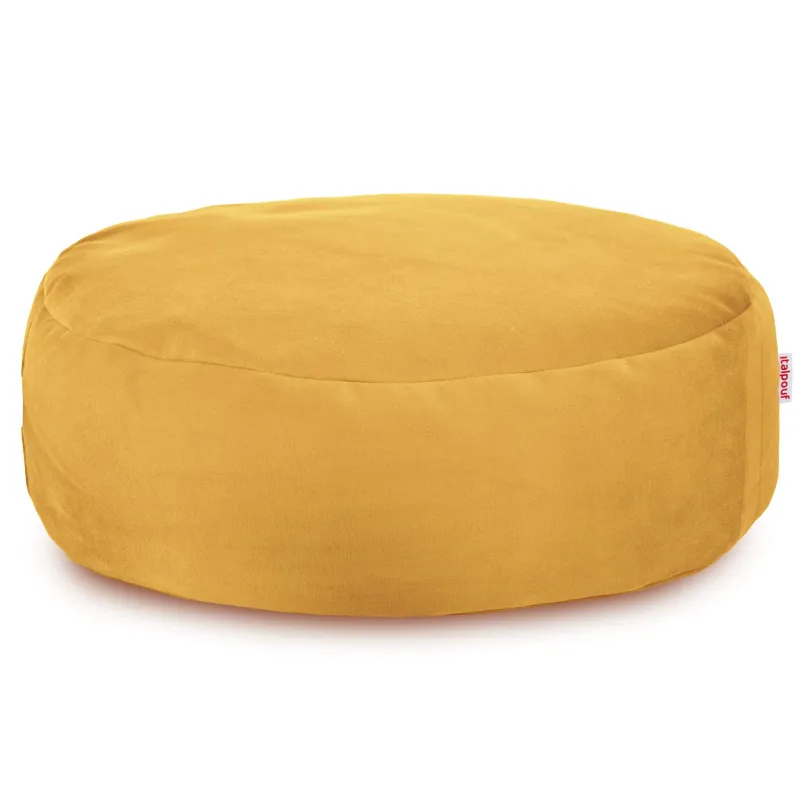 Pouf Repose-pieds Rond - Velours Soft