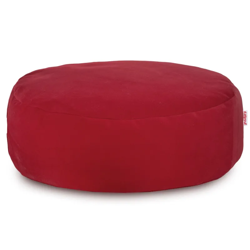 Pouf Repose-pieds Rond - Velours Soft