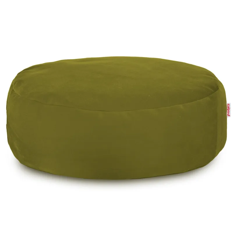 Pouf Repose-pieds Rond - Velours Soft