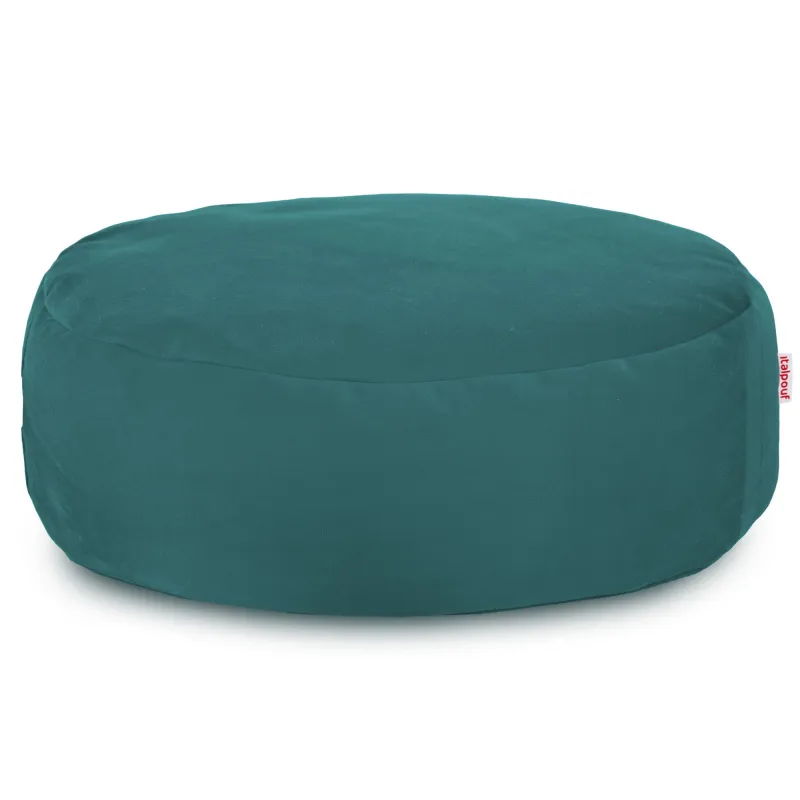 Pouf Repose-pieds Rond - Velours Soft