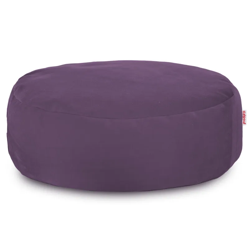 Pouf Repose-pieds Rond - Velours Soft