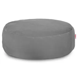 Pouf Repose-pieds Rond - Velours Soft