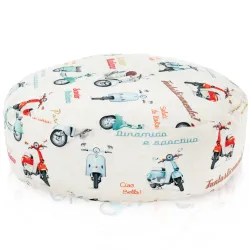 Pouf Repose-pieds Rond - Tissu Imprimé Premium