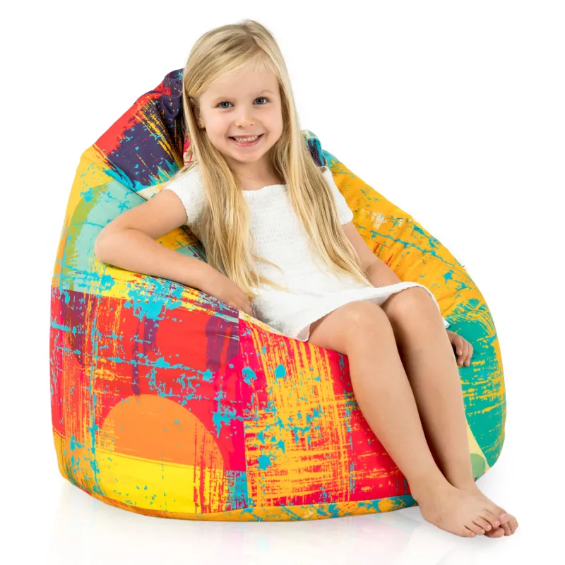 Pouf Poire L pour enfants - Tissu Imprimé Premium – vue 8