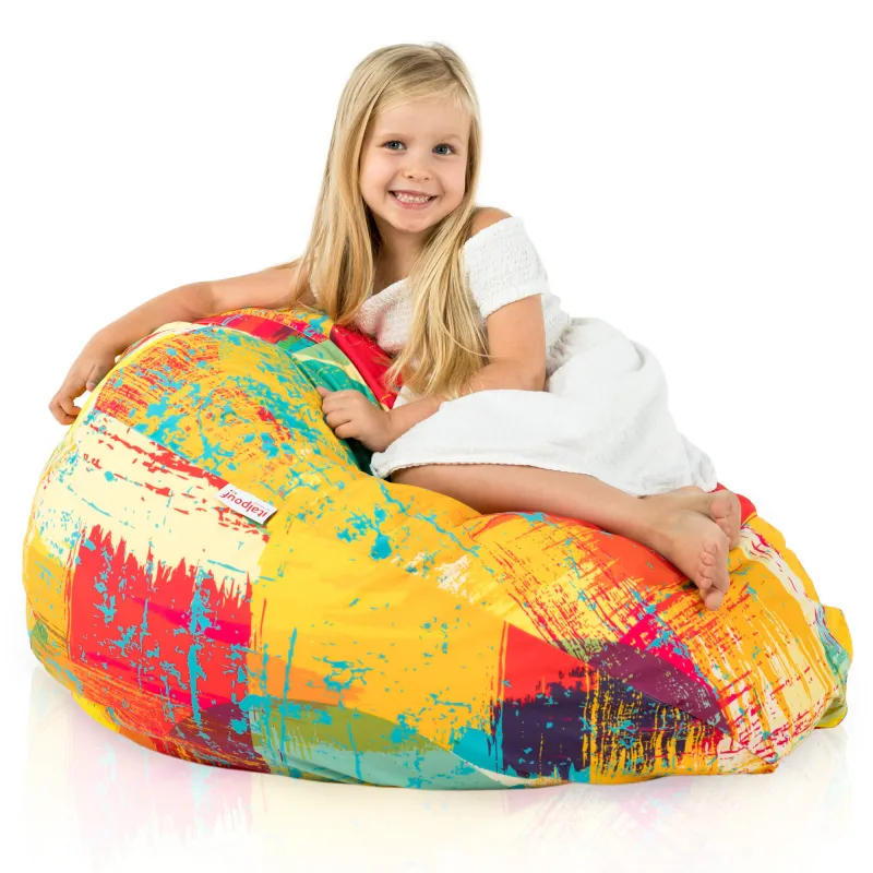Pouf Poire L pour enfants - Tissu Imprimé Premium – vue 9