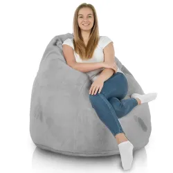 Pouf Yeti gris texturé, parfait pour une utilisation intérieure et extérieure