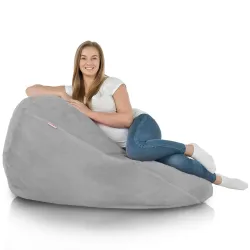 Pouf Yeti gris polyvalent, idéal pour les salons et les jardins