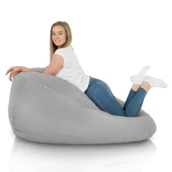 Pouf Yeti gris confortable, parfait pour les salles de jeux des enfants