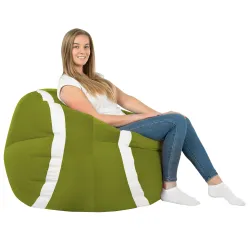 Pouf Fauteuil Vert Tennis - Velours Soft – vue 2