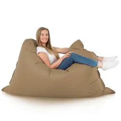 Beige Pouf Poire Coussin XXL Jardin nylon