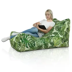 Fauteuil pouf extérieur en style jungle pour se détendre dans le jardin