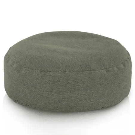 Repose-pieds rond en tissu recyclé, parfait pour les intérieurs contemporains