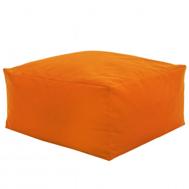 Orange Pouf Table Florence velours