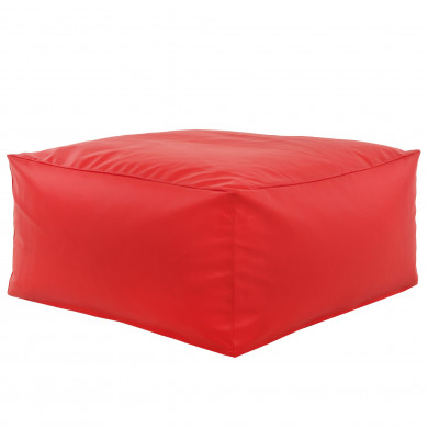 Rouge Pouf Table Florence simili-cuir