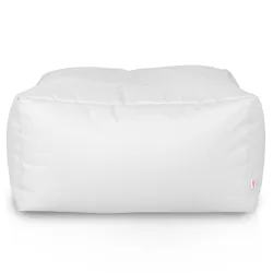 Table pouf blanche élégante pour une décoration extérieure moderne