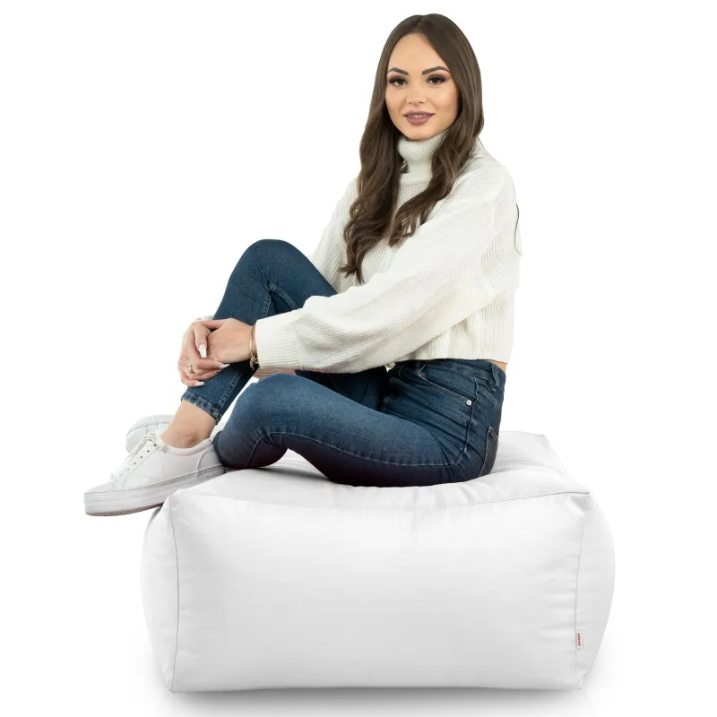 Table pouf extérieure durable blanche pour un usage prolongé