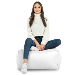 Table pouf blanche polyvalente pour événements en extérieur