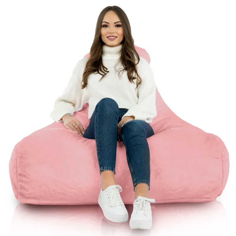 Fauteuil Pouf avec Dossier Bali - Fausse Fourrure Yeti – vue 9