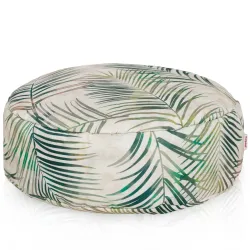 Pouf Repose-pieds Rond - Tissu Imprimé Premium