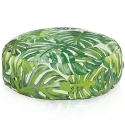 Pouf Repose-pieds Rond - Tissu Imprimé Premium