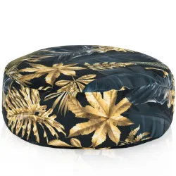 Pouf Repose-pieds Rond - Tissu Imprimé Premium