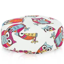 Pouf Repose-pieds Rond - Tissu Imprimé Premium