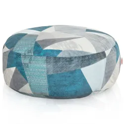 Pouf Repose-pieds Rond - Tissu Imprimé Premium