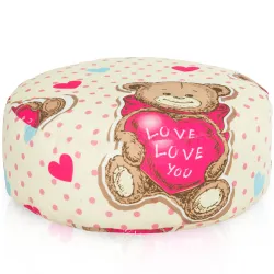 Pouf Repose-pieds Rond - Tissu Imprimé Premium