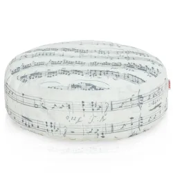 Pouf Repose-pieds Rond - Tissu Imprimé Premium