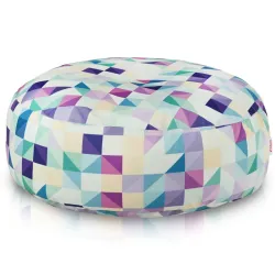 Pouf Repose-pieds Rond - Tissu Imprimé Premium