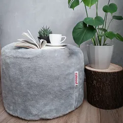 Pouf Rond Cylindre - Fausse Fourrure Yeti - Fausse Fourrure Yeti – vue 3