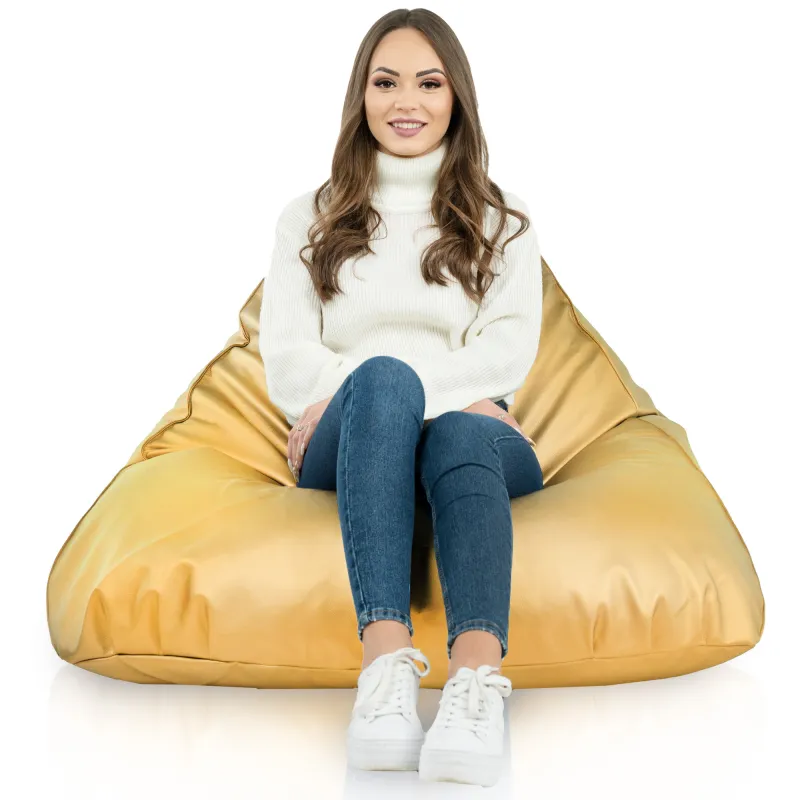 Texture douce et agréable, pouf poire doré pour un coin détente
