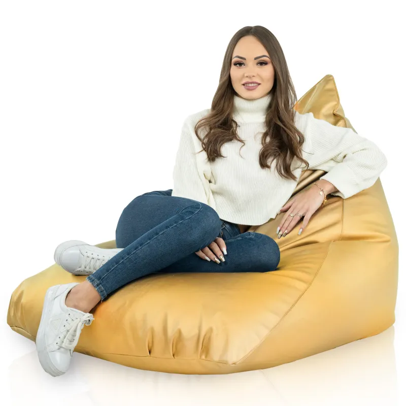 Idéal pour le jardin ou la chambre des enfants, pouf poire doré polyvalent